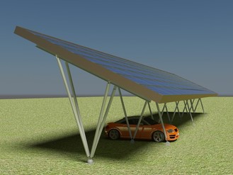 Pensilina fotovoltaica per auto